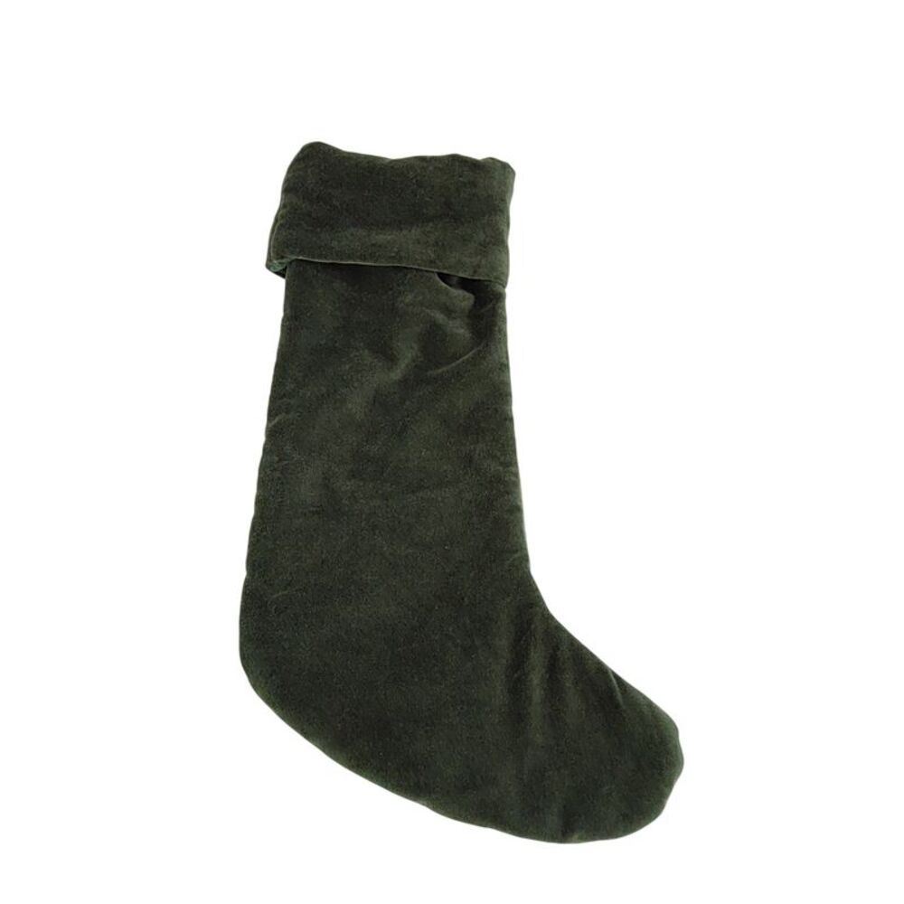 Quince Cotton Velvet Stocking Green Stocking, One Size